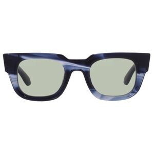 Salvatore Ferragamo Navy Marble Rectangular Sunglasses